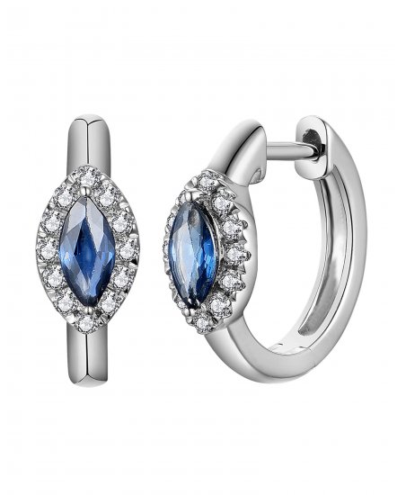 MARQUISE SAPPHIRE DIAMOND HUGGIES (TE2175)